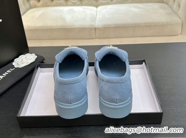 Grade Quality Chanel Corduroy Mocassins Loafers G47119 Light Blue 2026