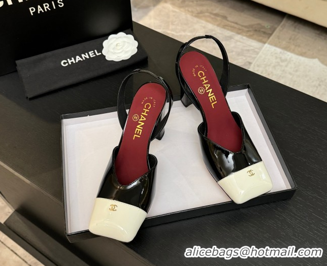 Sumptuous Chanel Slingbacks in Patent Calfskin 9cm Heel G47204 Black Spring Summer 2026