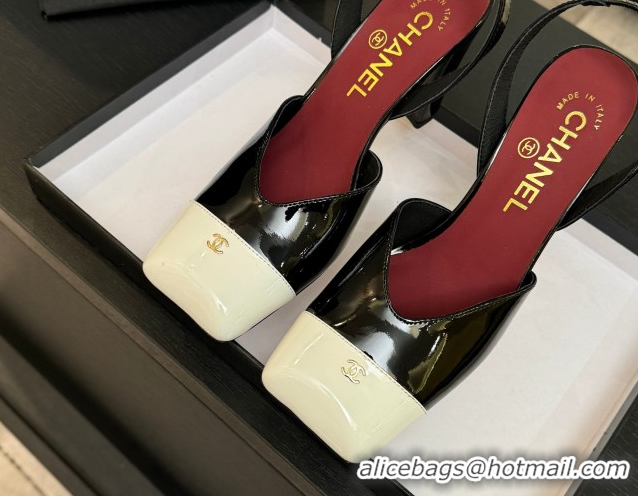 Sumptuous Chanel Slingbacks in Patent Calfskin 9cm Heel G47204 Black Spring Summer 2026