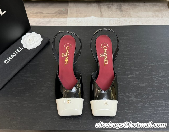 Sumptuous Chanel Slingbacks in Patent Calfskin 9cm Heel G47204 Black Spring Summer 2026