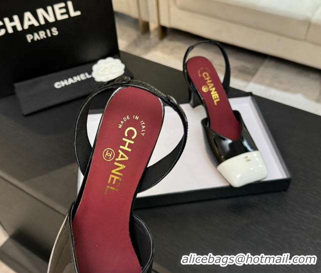 Sumptuous Chanel Slingbacks in Patent Calfskin 9cm Heel G47204 Black Spring Summer 2026