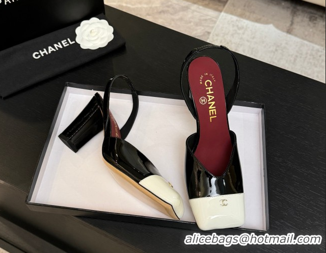 Sumptuous Chanel Slingbacks in Patent Calfskin 9cm Heel G47204 Black Spring Summer 2026