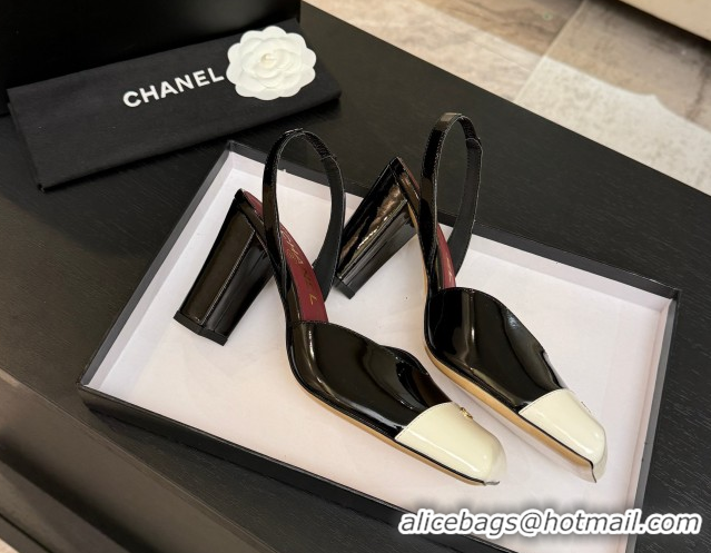 Sumptuous Chanel Slingbacks in Patent Calfskin 9cm Heel G47204 Black Spring Summer 2026