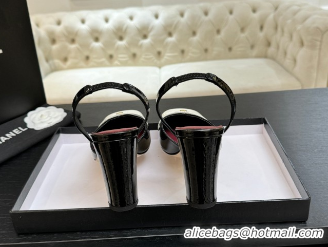 Sumptuous Chanel Slingbacks in Patent Calfskin 9cm Heel G47204 Black Spring Summer 2026