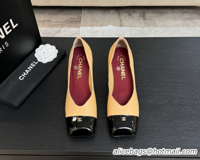 Stylish Chanel Pumps in Lambskin & Patent Calfskin 9cm Heel G47203 Beige Spring Summer 2026