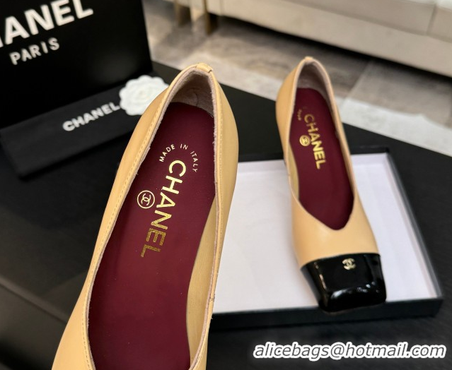 Stylish Chanel Pumps in Lambskin & Patent Calfskin 9cm Heel G47203 Beige Spring Summer 2026