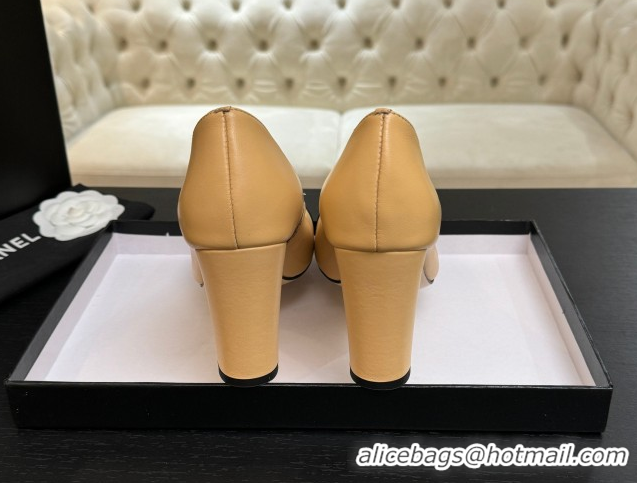 Stylish Chanel Pumps in Lambskin & Patent Calfskin 9cm Heel G47203 Beige Spring Summer 2026