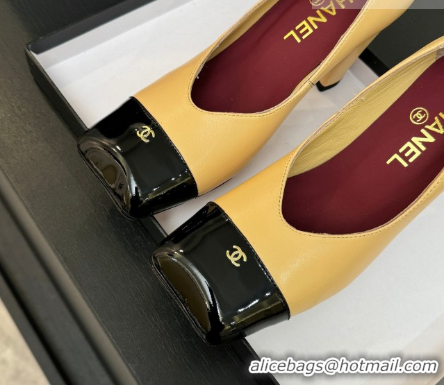 Stylish Chanel Pumps in Lambskin & Patent Calfskin 9cm Heel G47203 Beige Spring Summer 2026