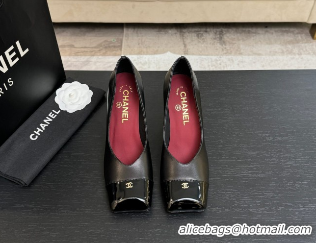 Best Grade Chanel Pumps in Lambskin & Patent Calfskin 9cm Heel G47203 Black Spring Summer 2026