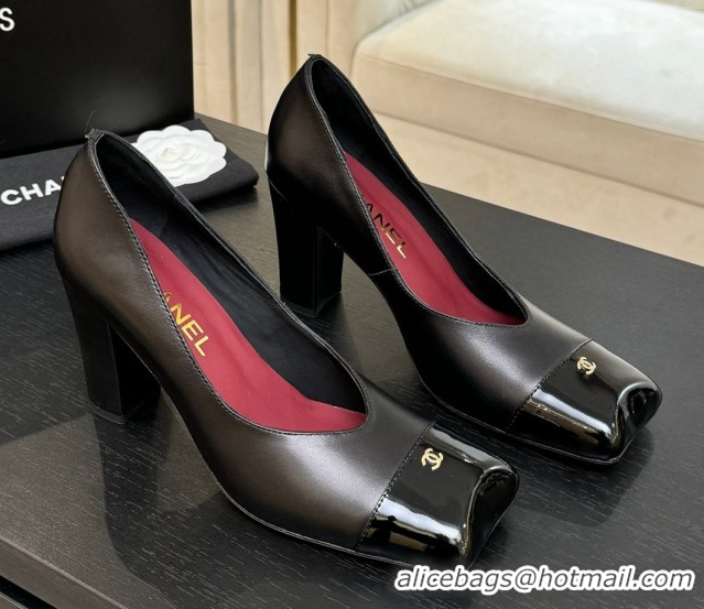 Best Grade Chanel Pumps in Lambskin & Patent Calfskin 9cm Heel G47203 Black Spring Summer 2026