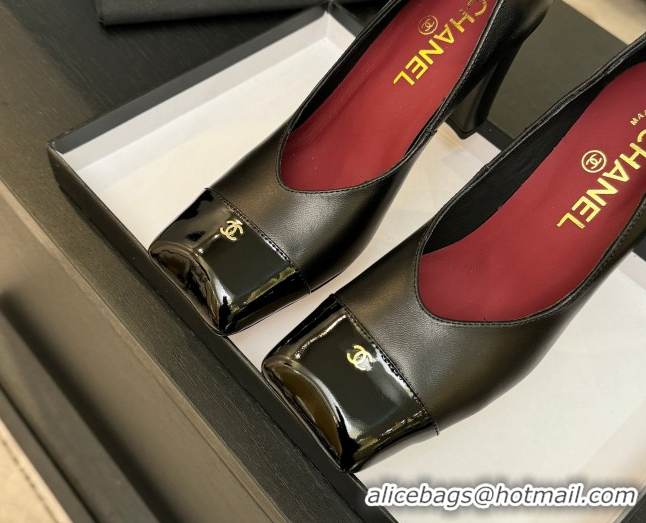 Best Grade Chanel Pumps in Lambskin & Patent Calfskin 9cm Heel G47203 Black Spring Summer 2026