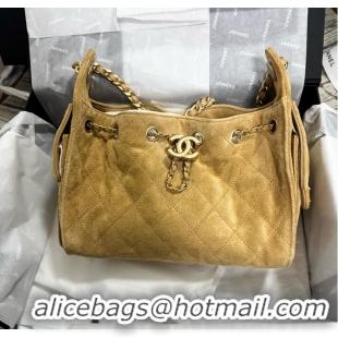 Trendy Design Chanel 25 Mini Hobo Handbag in Suede AS5631 Apricot 2025