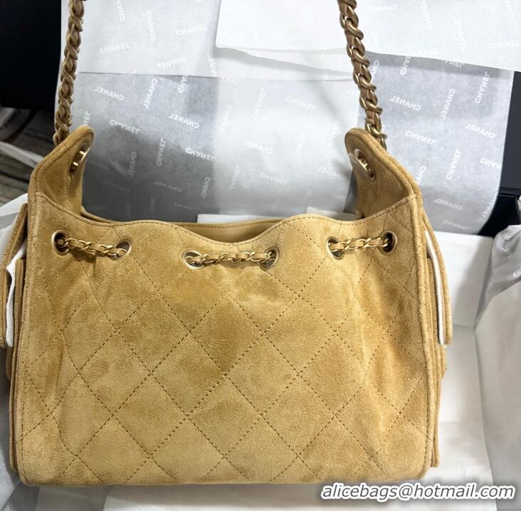 Trendy Design Chanel 25 Mini Hobo Handbag in Suede AS5631 Apricot 2025