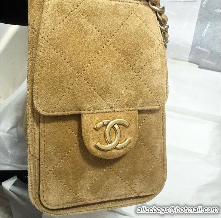 Trendy Design Chanel 25 Mini Hobo Handbag in Suede AS5631 Apricot 2025