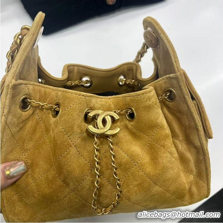 Trendy Design Chanel 25 Mini Hobo Handbag in Suede AS5631 Apricot 2025