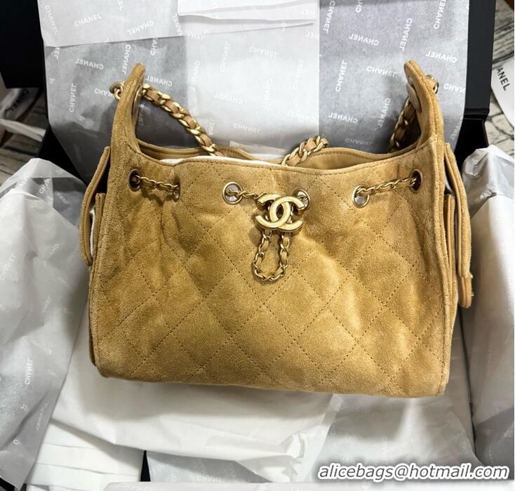 Trendy Design Chanel 25 Mini Hobo Handbag in Suede AS5631 Apricot 2025