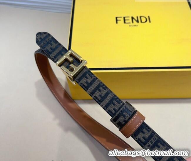 Promotional Fendi FF Canvas and Calfskin Belt 2cm FE102201 Brown/Shiny Gold 2024