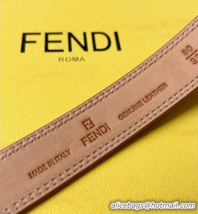 Buy Inexpensive Fendi Women's Calfskin Belt 2.5cm with FF Buckle 0315 Brown 2025