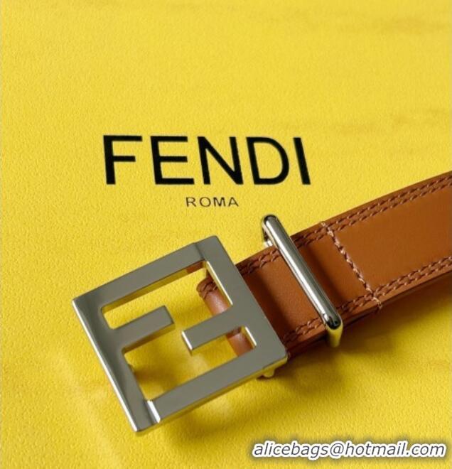 Buy Inexpensive Fendi Women's Calfskin Belt 2.5cm with FF Buckle 0315 Brown 2025