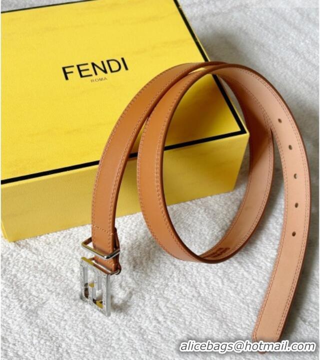 Buy Inexpensive Fendi Women's Calfskin Belt 2.5cm with FF Buckle 0315 Brown 2025