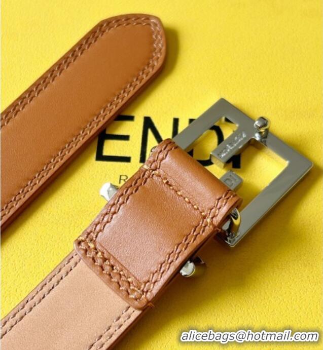 Buy Inexpensive Fendi Women's Calfskin Belt 2.5cm with FF Buckle 0315 Brown 2025