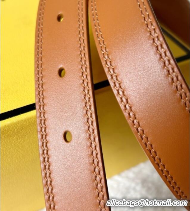Buy Inexpensive Fendi Women's Calfskin Belt 2.5cm with FF Buckle 0315 Brown 2025