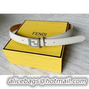Famous Brand Fendi Women's Calfskin Belt 2.5cm with FF Buckle 0315 White 2025