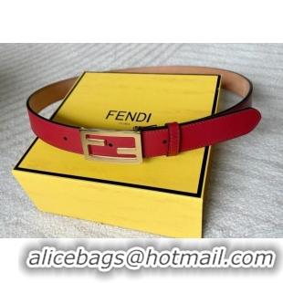 Top Quality Fendi Women's Calfskin Belt 3cm with FF Buckle 0315 Brown/Aged Gold 2025