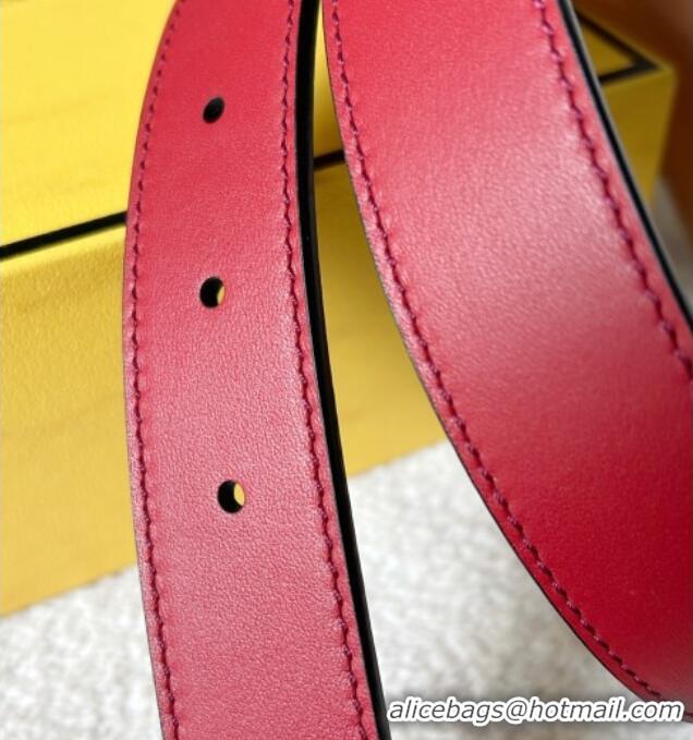 Top Quality Fendi Women's Calfskin Belt 3cm with FF Buckle 0315 Brown/Aged Gold 2025