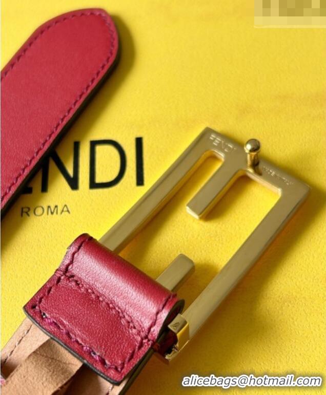 Top Quality Fendi Women's Calfskin Belt 3cm with FF Buckle 0315 Brown/Aged Gold 2025