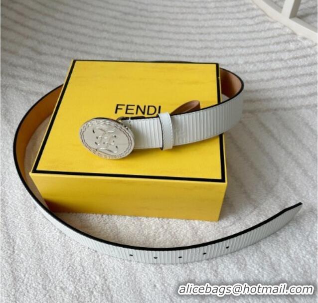 Traditional Specials Fendi Men's Striped Calfskin Belt 3.4cm 0315 White 2025