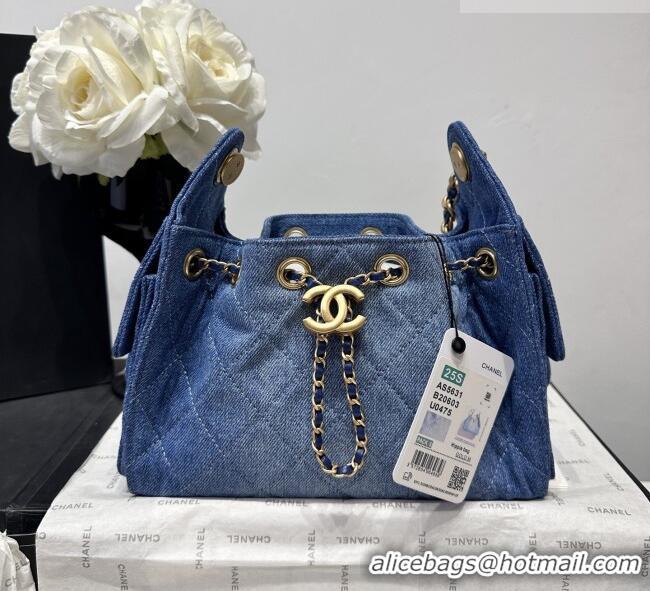 Top Quality Chanel 25 Mini Hobo Handbag in Denim AS5631 Blue 2026