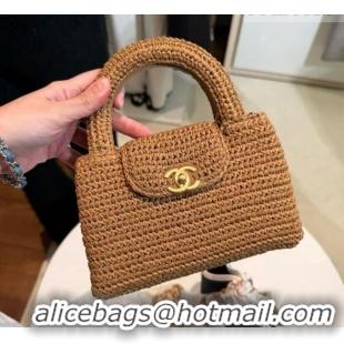 Promotional Chanel Straw-Like Mini Kelly Shopping Bag AS4416 Brown 2026