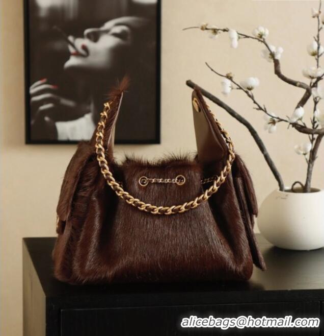 Reasonable Price Chanel 25 Small Hobo Handbag in Horsehair AS5293 Chocolate Brown 2026