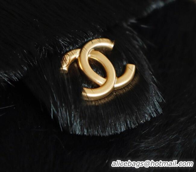 Unique Discount Chanel 25 Small Hobo Handbag in Horsehair AS5293 Black 2026