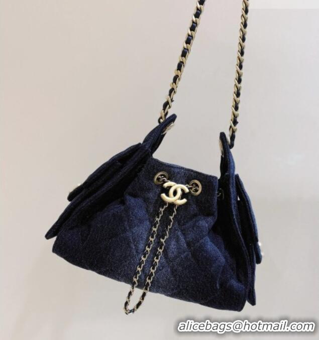 Good Product Chanel 25 Mini Handbag in Deep Blue Washed Denim AS5631 2026 Top Quality
