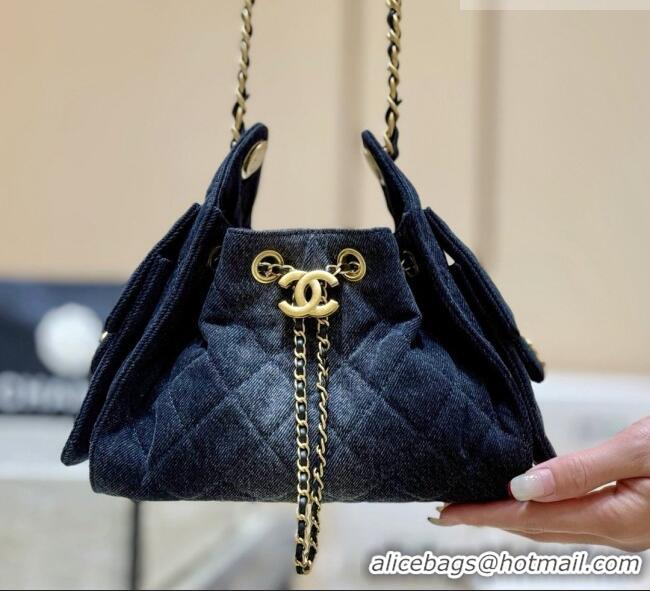Good Product Chanel 25 Mini Handbag in Deep Blue Washed Denim AS5631 2026 Top Quality