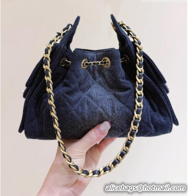 Good Product Chanel 25 Mini Handbag in Deep Blue Washed Denim AS5631 2026 Top Quality