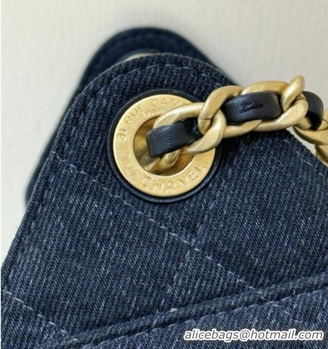 Good Product Chanel 25 Mini Handbag in Deep Blue Washed Denim AS5631 2026 Top Quality