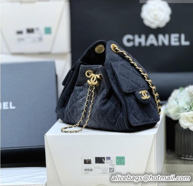 Good Product Chanel 25 Mini Handbag in Deep Blue Washed Denim AS5631 2026 Top Quality
