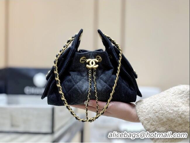 Good Product Chanel 25 Mini Handbag in Deep Blue Washed Denim AS5631 2026 Top Quality