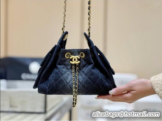 Good Product Chanel 25 Mini Handbag in Deep Blue Washed Denim AS5631 2026 Top Quality