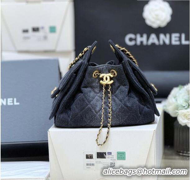 Good Product Chanel 25 Mini Handbag in Deep Blue Washed Denim AS5631 2026 Top Quality