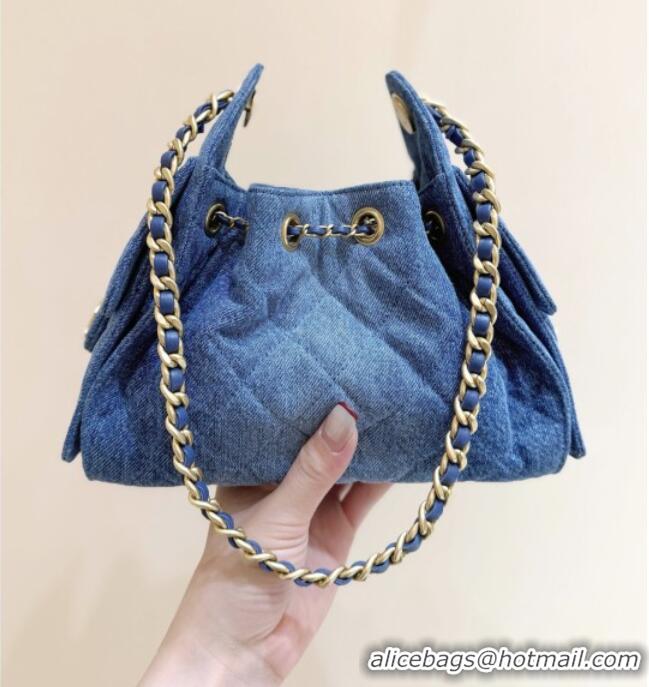 Grade Design Chanel 25 Mini Handbag in Blue Washed Denim AS5631 2026 Top Quality