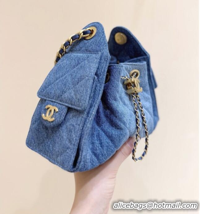 Grade Design Chanel 25 Mini Handbag in Blue Washed Denim AS5631 2026 Top Quality