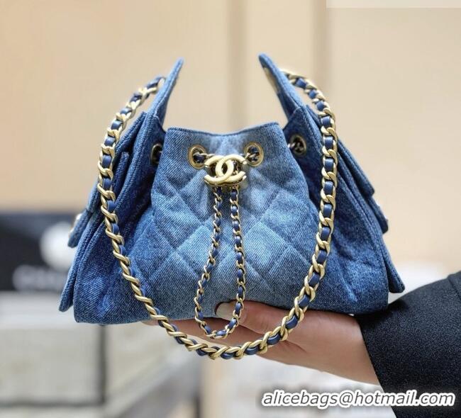 Grade Design Chanel 25 Mini Handbag in Blue Washed Denim AS5631 2026 Top Quality