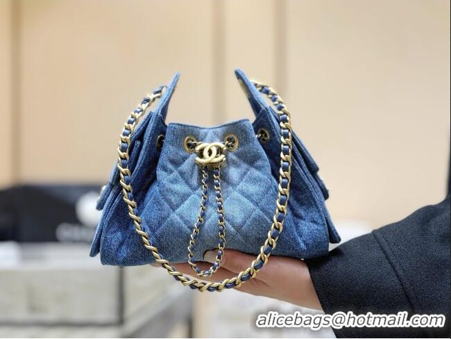 Grade Design Chanel 25 Mini Handbag in Blue Washed Denim AS5631 2026 Top Quality