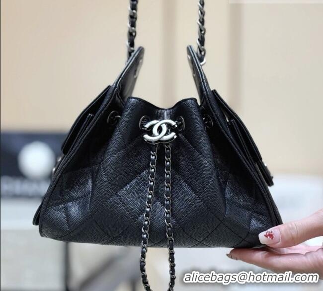 Best Price Chanel 25 Mini Handbag in Grained Calfskin AS5631 Black/Silver 2026 Top Quality