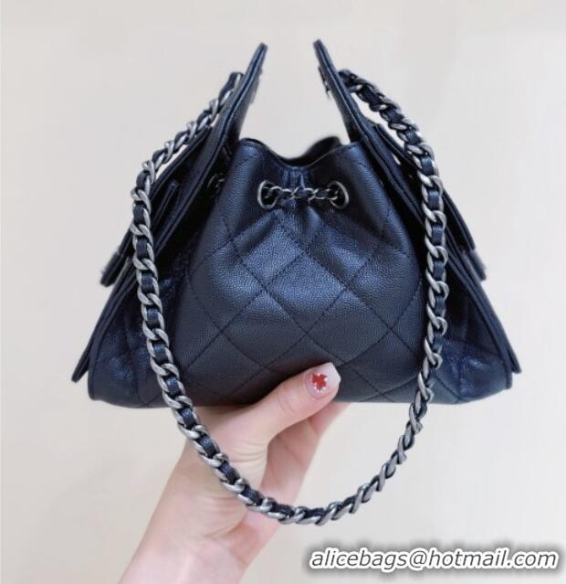 Best Price Chanel 25 Mini Handbag in Grained Calfskin AS5631 Black/Silver 2026 Top Quality