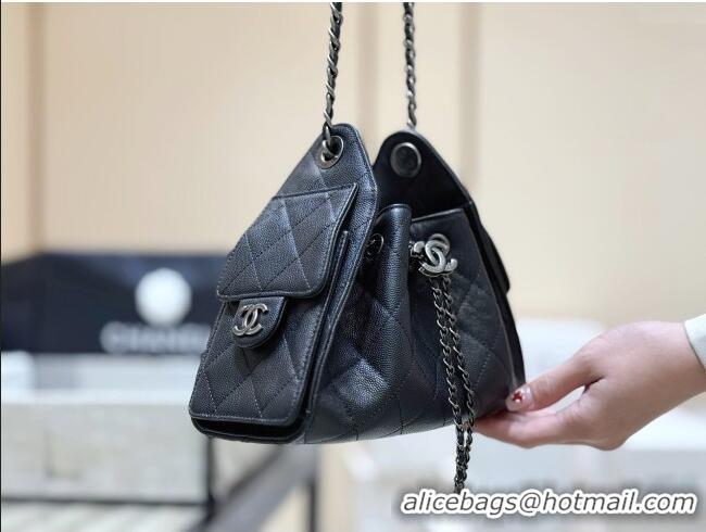 Best Price Chanel 25 Mini Handbag in Grained Calfskin AS5631 Black/Silver 2026 Top Quality